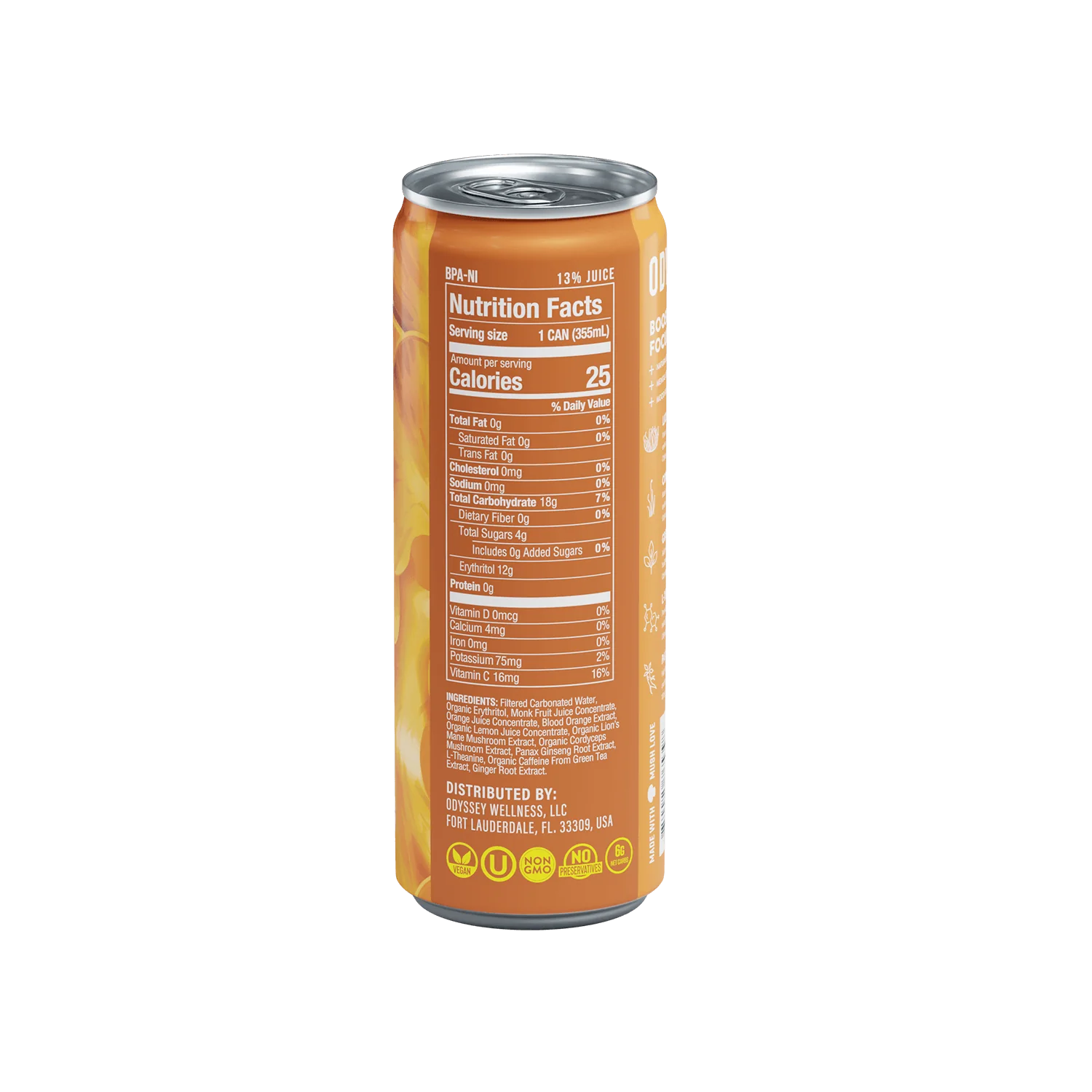 Odyssey Elixir -  Orange Ginger Core Sparkling Energy Drink