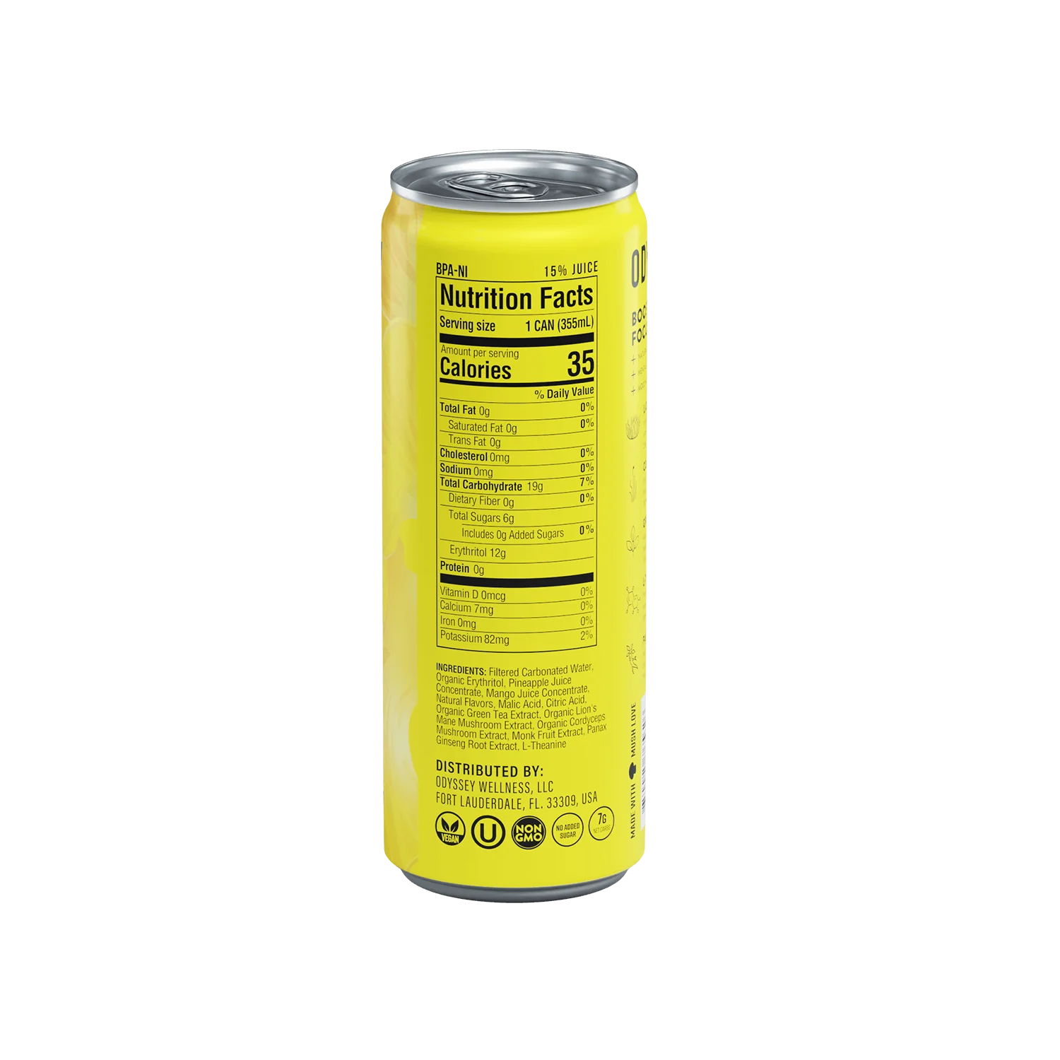 Odyssey Elixir - Pineapple Mango 222 Sparkling Energy Drink
